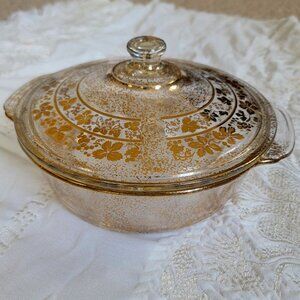 VTG 50s GEORGES BRIARD Fire King CHAFING DISH/CASSEROLE SERVING MCM
